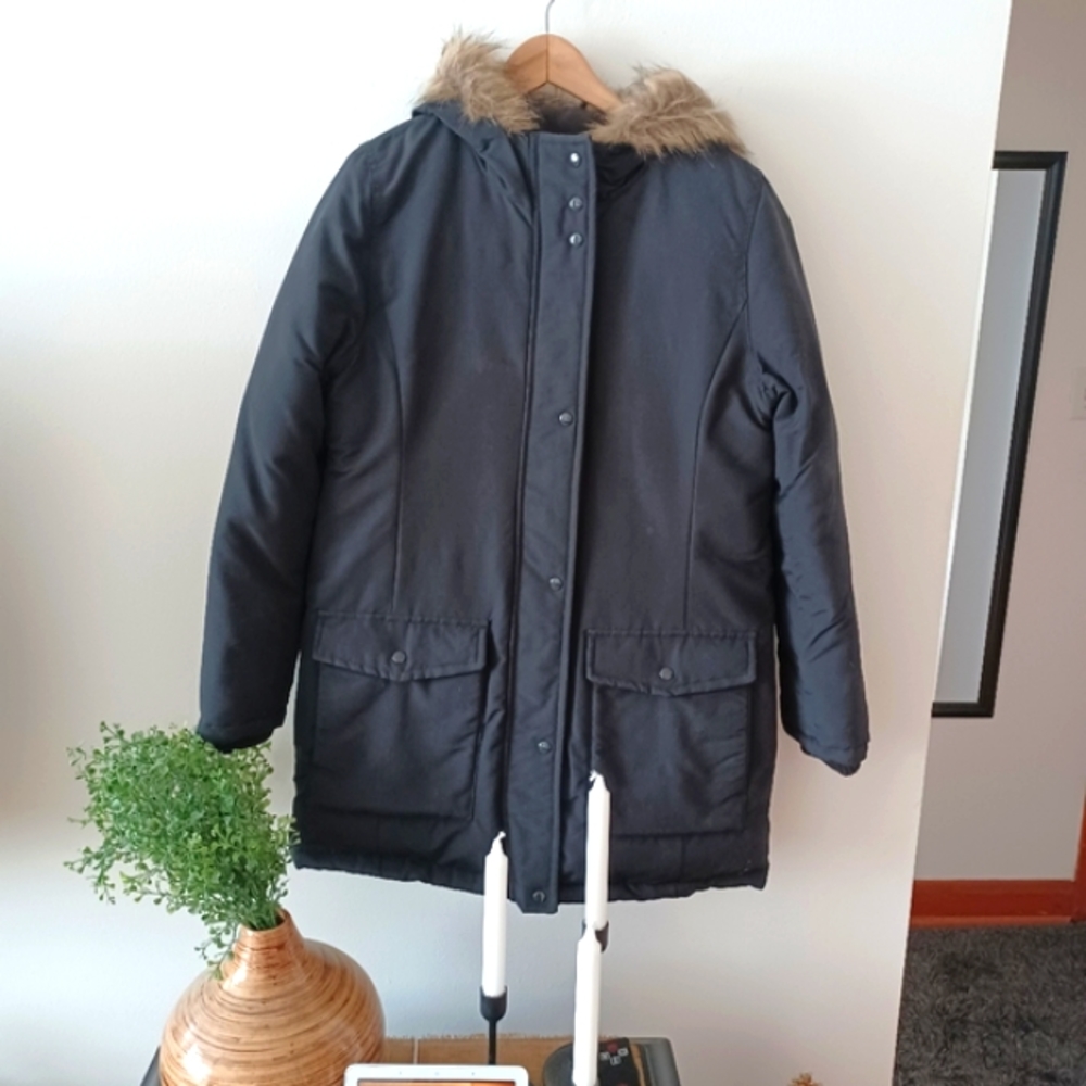 ⚡️SALE⚡️Old Navy Black Fleece Lined Parka Coat